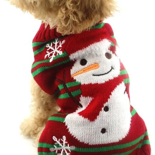 NACOCO Dog Snow Sweaters Snowman Sweaters Xmas Dog Holiday Sweaters New Year Christmas Sweater Pet Clothes for Small Dog and Cat(Snowman,S)