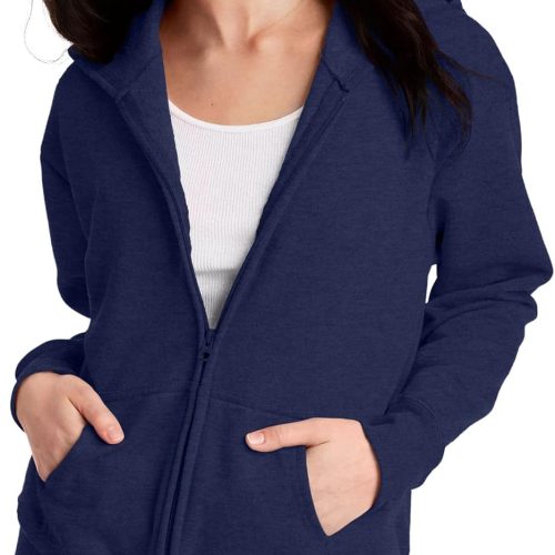 Hanes Women’s Hoodie, Ecosmart Fleece Full-zip Hoodie, Zip-up Hooded Sweatshirt