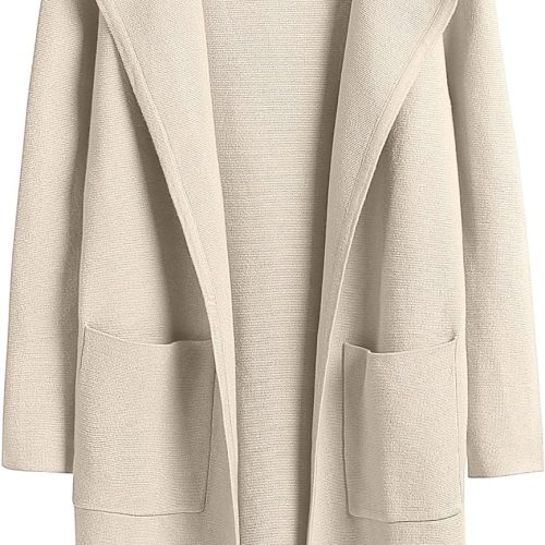ANRABESS Women’s Open Front Knit Lightweight Cardigan Casual Long Coatigan Sweater Lady Jacket Coat 2025 Fall Outerwear